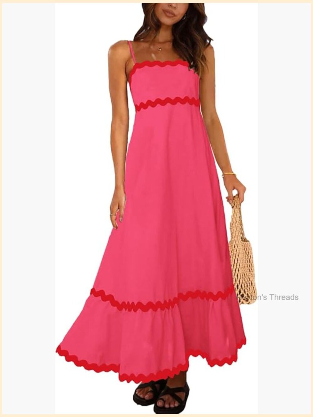Sleeveless Spaghetti Strap Flowy Maxi Dress with Adjustable Straps - Picture 1 of 5